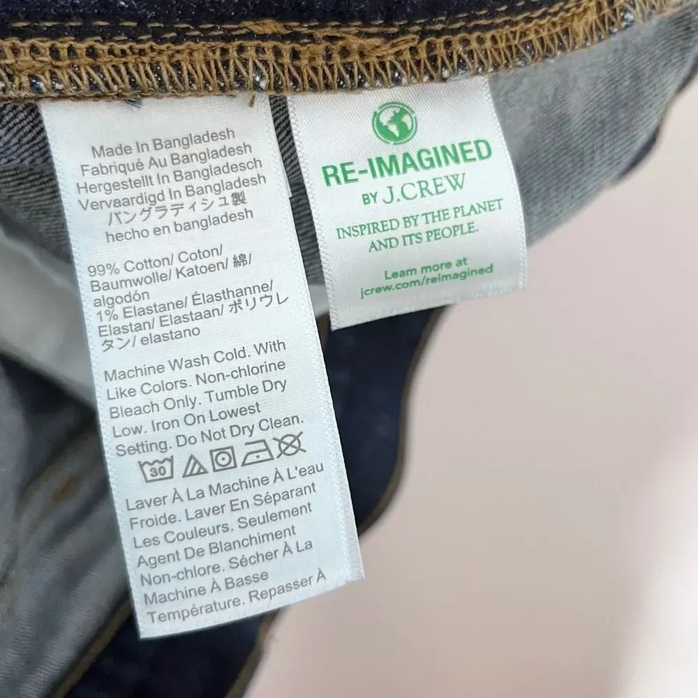 J.Crew Flex Straight Jeans Mens 35x34 Dark Wash Stretch Denim Re-Imagined
